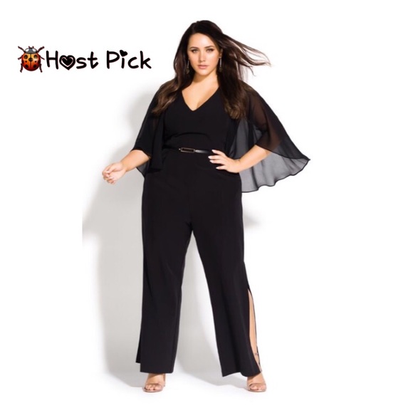City Chic Pants & Jumpsuits City Chic Black Heiress Jumpsuit 22xl